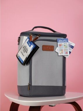 Titan Gray Insulated Beverage Tote with Dark Gray Trim